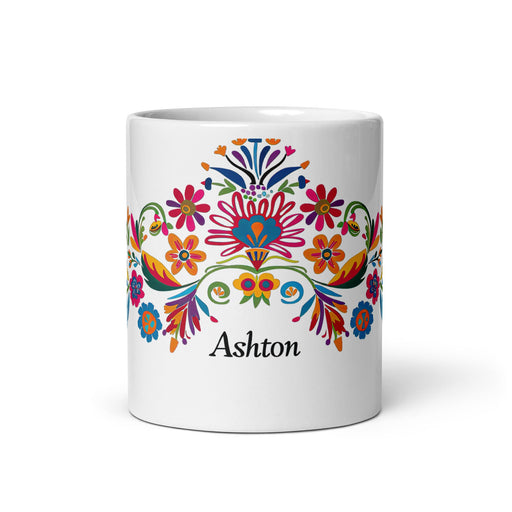 Ashton Exclusive Name Art Piece Home Office Work Coffee Mug Mexican Spanish Pride Gift Cup One - Of - A - Kind Calligraphy White Glossy Mug | A8 - Mexicada