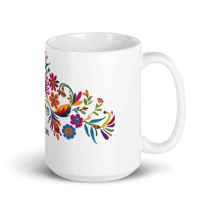 Ashton Exclusive Name Art Piece Home Office Work Coffee Mug Mexican Spanish Pride Gift Cup One-Of-A-Kind Calligraphy White Glossy Mug | A8 Mexicada 15 oz