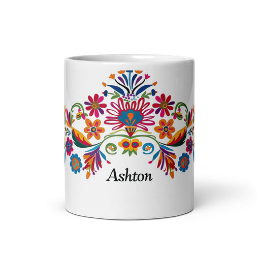 Ashton Exclusive Name Art Piece Home Office Work Coffee Mug Mexican Spanish Pride Gift Cup One-Of-A-Kind Calligraphy White Glossy Mug | A8 Mexicada