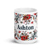 Ashton Exclusive Name Art Piece Home Office Work Coffee Mug Mexican Spanish Pride Gift Cup One - Of - A - Kind Calligraphy White Glossy Mug | A9 - Mexicada