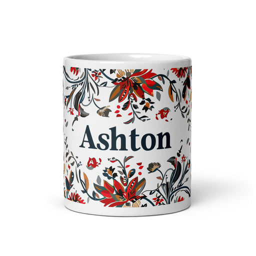 Ashton Exclusive Name Art Piece Home Office Work Coffee Mug Mexican Spanish Pride Gift Cup One - Of - A - Kind Calligraphy White Glossy Mug | A9 - Mexicada