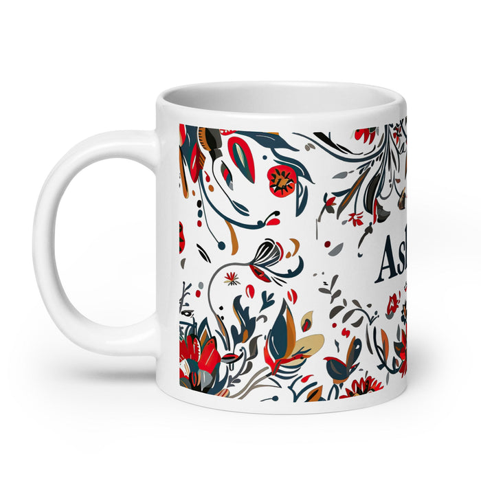 Ashton Exclusive Name Art Piece Home Office Work Coffee Mug Mexican Spanish Pride Gift Cup One - Of - A - Kind Calligraphy White Glossy Mug | A9 - Mexicada