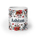 Ashton Exclusive Name Art Piece Home Office Work Coffee Mug Mexican Spanish Pride Gift Cup One - Of - A - Kind Calligraphy White Glossy Mug | A9 - Mexicada