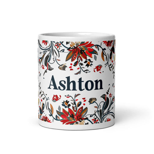 Ashton Exclusive Name Art Piece Home Office Work Coffee Mug Mexican Spanish Pride Gift Cup One-Of-A-Kind Calligraphy White Glossy Mug | A9 Mexicada