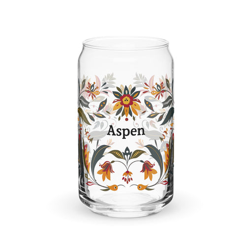 Aspen Exclusive Name Art Piece Can - Shaped Glass Home Office Work Mexican Spanish Pride Gift Cup One - Of - A - Kind Calligraphy Glass | A2 - Mexicada