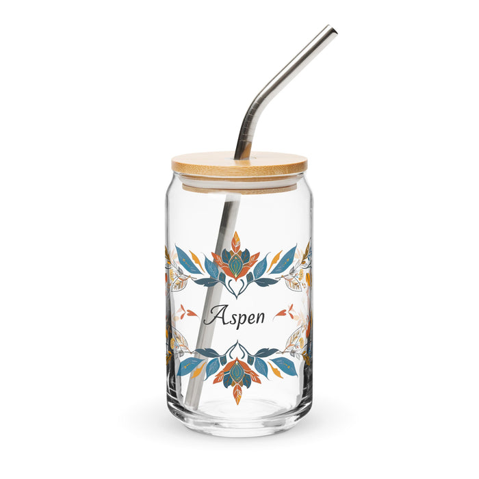 Aspen Exclusive Name Art Piece Can - Shaped Glass Home Office Work Mexican Spanish Pride Gift Cup One - Of - A - Kind Calligraphy Glass | A4 - Mexicada