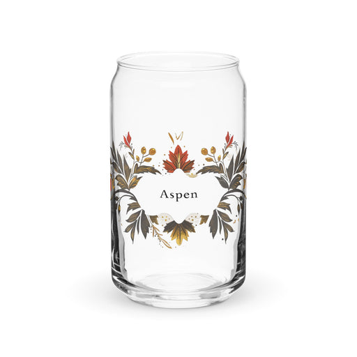 Aspen Exclusive Name Art Piece Can - Shaped Glass Home Office Work Mexican Spanish Pride Gift Cup One - Of - A - Kind Calligraphy Glass | A8 - Mexicada