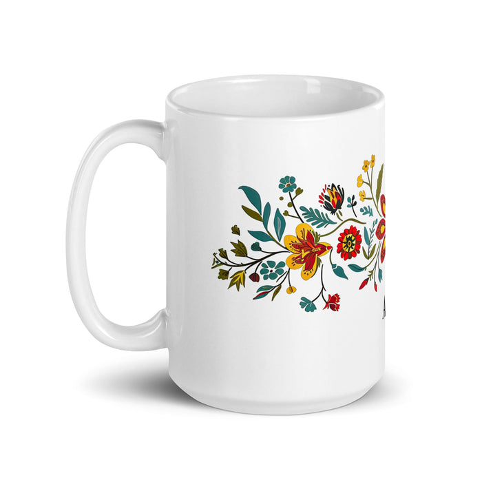 Aspen Exclusive Name Art Piece Home Office Work Coffee Mug Mexican Spanish Pride Gift Cup One - Of - A - Kind Calligraphy White Glossy Mug | A10 - Mexicada