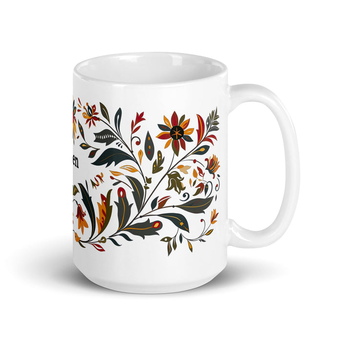 Aspen Exclusive Name Art Piece Home Office Work Coffee Mug Mexican Spanish Pride Gift Cup One - Of - A - Kind Calligraphy White Glossy Mug | A2 - Mexicada