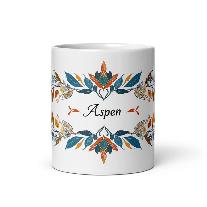 Aspen Exclusive Name Art Piece Home Office Work Coffee Mug Mexican Spanish Pride Gift Cup One - Of - A - Kind Calligraphy White Glossy Mug | A4 - Mexicada