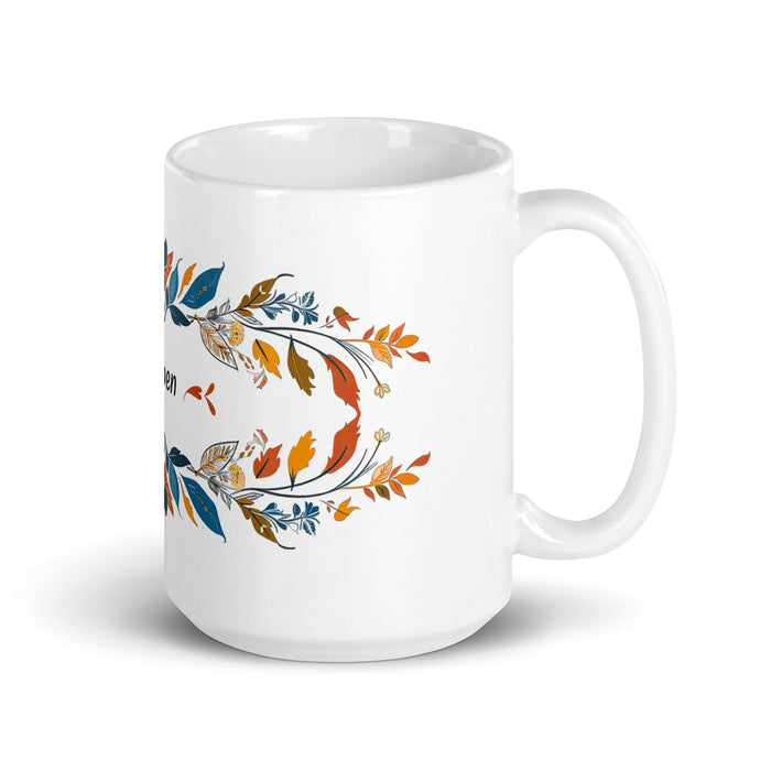 Aspen Exclusive Name Art Piece Home Office Work Coffee Mug Mexican Spanish Pride Gift Cup One-Of-A-Kind Calligraphy White Glossy Mug | A4 Mexicada 15 oz