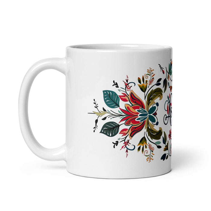 Aspen Exclusive Name Art Piece Home Office Work Coffee Mug Mexican Spanish Pride Gift Cup One-Of-A-Kind Calligraphy White Glossy Mug | A5 Mexicada