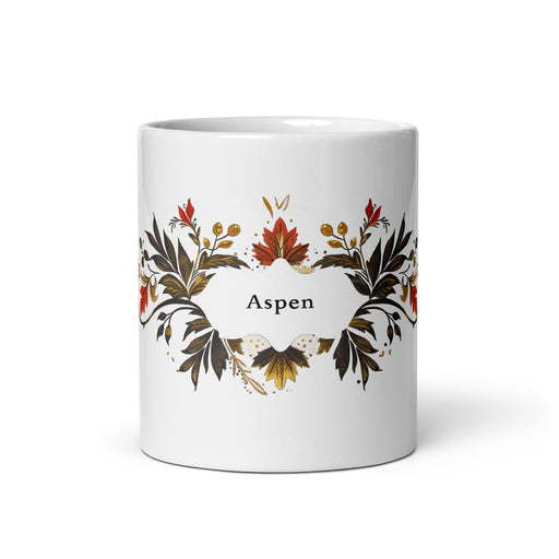 Aspen Exclusive Name Art Piece Home Office Work Coffee Mug Mexican Spanish Pride Gift Cup One - Of - A - Kind Calligraphy White Glossy Mug | A8 - Mexicada