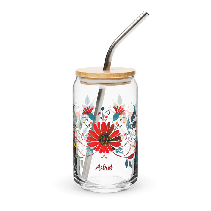 Astrid Exclusive Name Art Piece Can - Shaped Glass Home Office Work Mexican Spanish Pride Gift Cup One - Of - A - Kind Calligraphy Glass | A1 - Mexicada