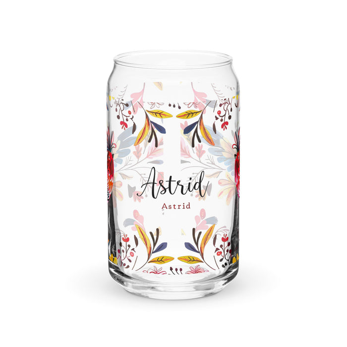 Astrid Exclusive Name Art Piece Can - Shaped Glass Home Office Work Mexican Spanish Pride Gift Cup One - Of - A - Kind Calligraphy Glass | A2 - Mexicada