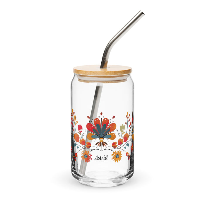 Astrid Exclusive Name Art Piece Can - Shaped Glass Home Office Work Mexican Spanish Pride Gift Cup One - Of - A - Kind Calligraphy Glass | A4 - Mexicada