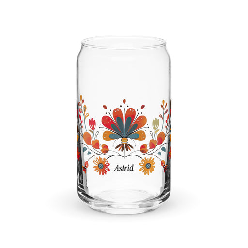 Astrid Exclusive Name Art Piece Can - Shaped Glass Home Office Work Mexican Spanish Pride Gift Cup One - Of - A - Kind Calligraphy Glass | A4 - Mexicada