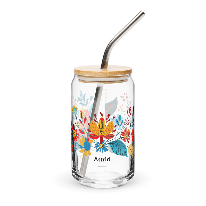 Astrid Exclusive Name Art Piece Can - Shaped Glass Home Office Work Mexican Spanish Pride Gift Cup One - Of - A - Kind Calligraphy Glass | A5 - Mexicada