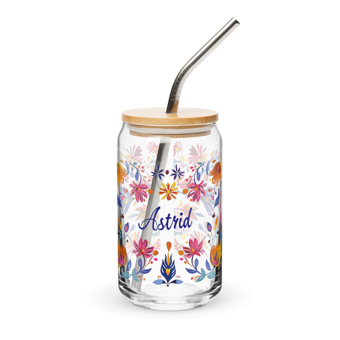 Astrid Exclusive Name Art Piece Can - Shaped Glass Home Office Work Mexican Spanish Pride Gift Cup One - Of - A - Kind Calligraphy Glass | A7 - Mexicada