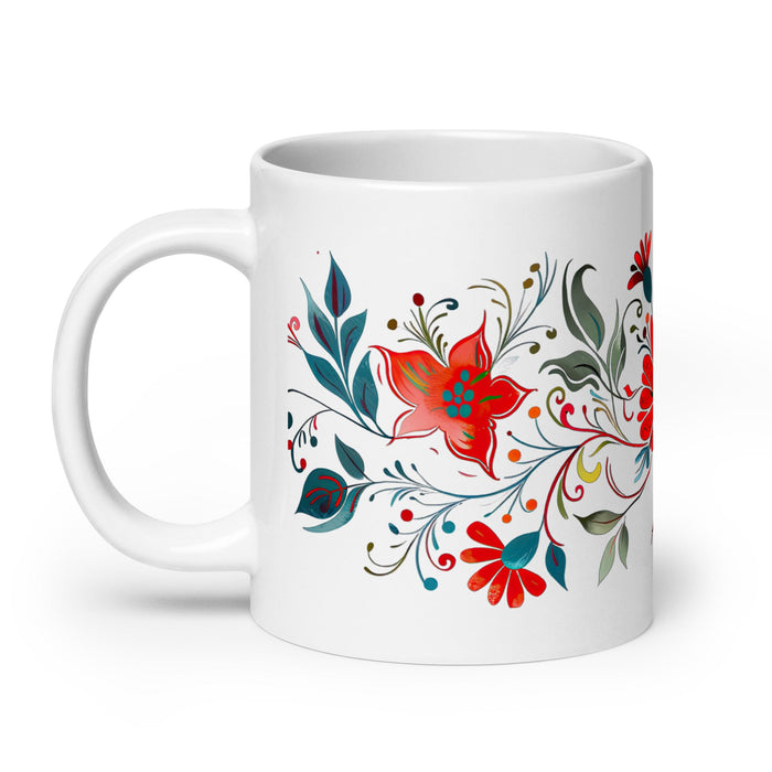 Astrid Exclusive Name Art Piece Home Office Work Coffee Mug Mexican Spanish Pride Gift Cup One - Of - A - Kind Calligraphy White Glossy Mug | A1 - Mexicada