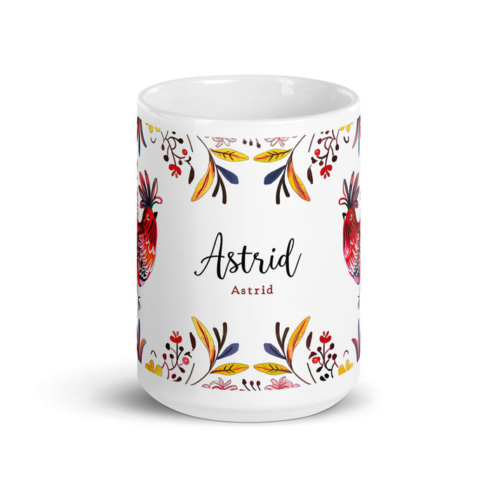 Astrid Exclusive Name Art Piece Home Office Work Coffee Mug Mexican Spanish Pride Gift Cup One - Of - A - Kind Calligraphy White Glossy Mug | A2 - Mexicada