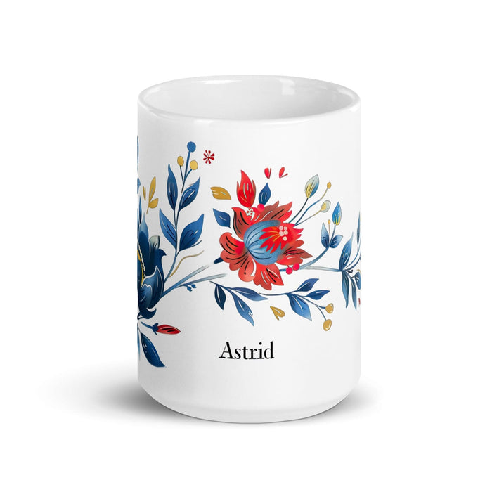 Astrid Exclusive Name Art Piece Home Office Work Coffee Mug Mexican Spanish Pride Gift Cup One-Of-A-Kind Calligraphy White Glossy Mug | A3 Mexicada