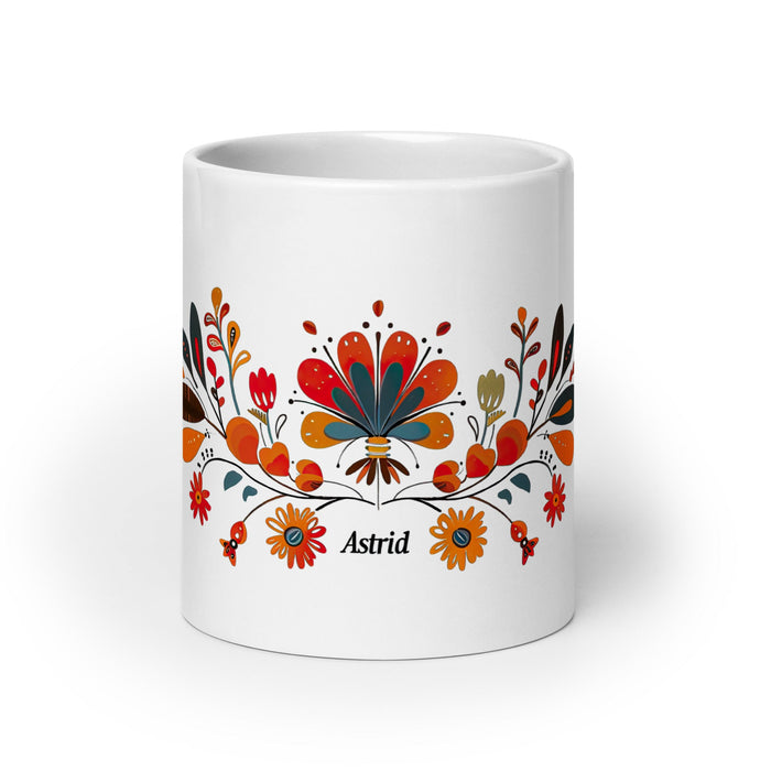 Astrid Exclusive Name Art Piece Home Office Work Coffee Mug Mexican Spanish Pride Gift Cup One - Of - A - Kind Calligraphy White Glossy Mug | A4 - Mexicada