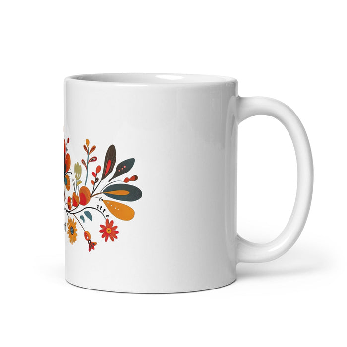 Astrid Exclusive Name Art Piece Home Office Work Coffee Mug Mexican Spanish Pride Gift Cup One-Of-A-Kind Calligraphy White Glossy Mug | A4 Mexicada 11 oz