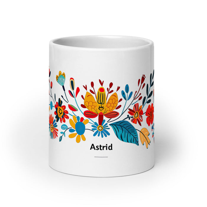 Astrid Exclusive Name Art Piece Home Office Work Coffee Mug Mexican Spanish Pride Gift Cup One - Of - A - Kind Calligraphy White Glossy Mug | A5 - Mexicada