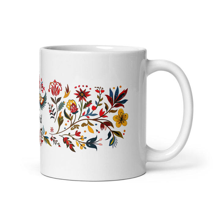 Astrid Exclusive Name Art Piece Home Office Work Coffee Mug Mexican Spanish Pride Gift Cup One - Of - A - Kind Calligraphy White Glossy Mug | A6 - Mexicada