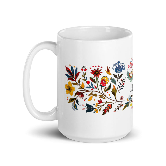 Astrid Exclusive Name Art Piece Home Office Work Coffee Mug Mexican Spanish Pride Gift Cup One - Of - A - Kind Calligraphy White Glossy Mug | A6 - Mexicada