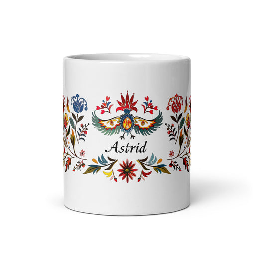 Astrid Exclusive Name Art Piece Home Office Work Coffee Mug Mexican Spanish Pride Gift Cup One - Of - A - Kind Calligraphy White Glossy Mug | A6 - Mexicada