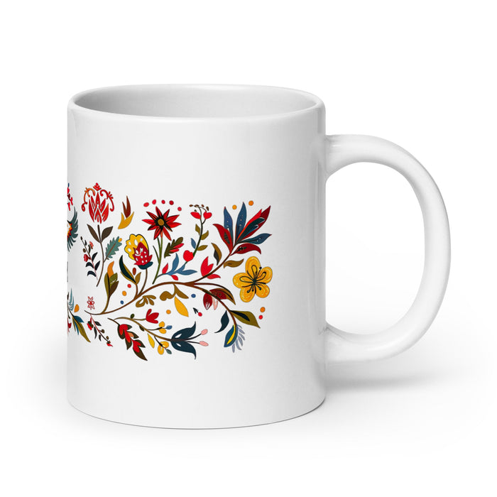 Astrid Exclusive Name Art Piece Home Office Work Coffee Mug Mexican Spanish Pride Gift Cup One - Of - A - Kind Calligraphy White Glossy Mug | A6 - Mexicada