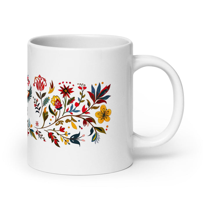 Astrid Exclusive Name Art Piece Home Office Work Coffee Mug Mexican Spanish Pride Gift Cup One-Of-A-Kind Calligraphy White Glossy Mug | A6 Mexicada 20 oz