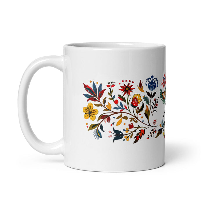 Astrid Exclusive Name Art Piece Home Office Work Coffee Mug Mexican Spanish Pride Gift Cup One-Of-A-Kind Calligraphy White Glossy Mug | A6 Mexicada