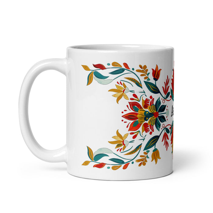 Astrid Exclusive Name Art Piece Home Office Work Coffee Mug Mexican Spanish Pride Gift Cup One - Of - A - Kind Calligraphy White Glossy Mug | A7 - Mexicada