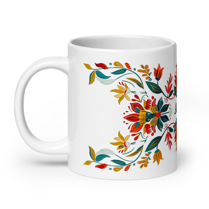 Astrid Exclusive Name Art Piece Home Office Work Coffee Mug Mexican Spanish Pride Gift Cup One - Of - A - Kind Calligraphy White Glossy Mug | A7 - Mexicada