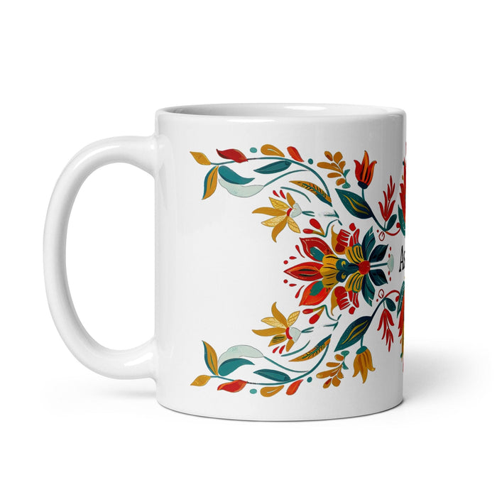 Astrid Exclusive Name Art Piece Home Office Work Coffee Mug Mexican Spanish Pride Gift Cup One-Of-A-Kind Calligraphy White Glossy Mug | A7 Mexicada