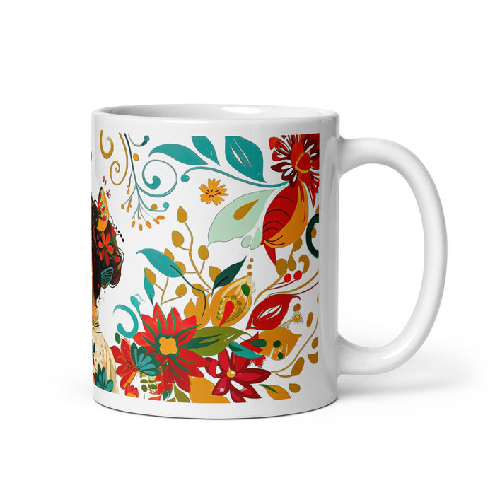 Astrid Exclusive Name Art Piece Home Office Work Coffee Mug Mexican Spanish Pride Gift Cup One - Of - A - Kind Calligraphy White Glossy Mug | A8 - Mexicada