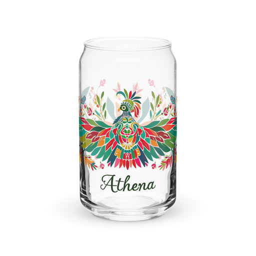 Athena Exclusive Name Art Piece Can - Shaped Glass Home Office Work Mexican Spanish Pride Gift Cup One - Of - A - Kind Calligraphy Glass | A1 - Mexicada