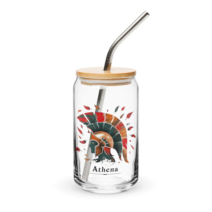 Athena Exclusive Name Art Piece Can - Shaped Glass Home Office Work Mexican Spanish Pride Gift Cup One - Of - A - Kind Calligraphy Glass | A2 - Mexicada