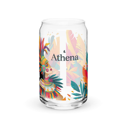 Athena Exclusive Name Art Piece Can - Shaped Glass Home Office Work Mexican Spanish Pride Gift Cup One - Of - A - Kind Calligraphy Glass | A3 - Mexicada