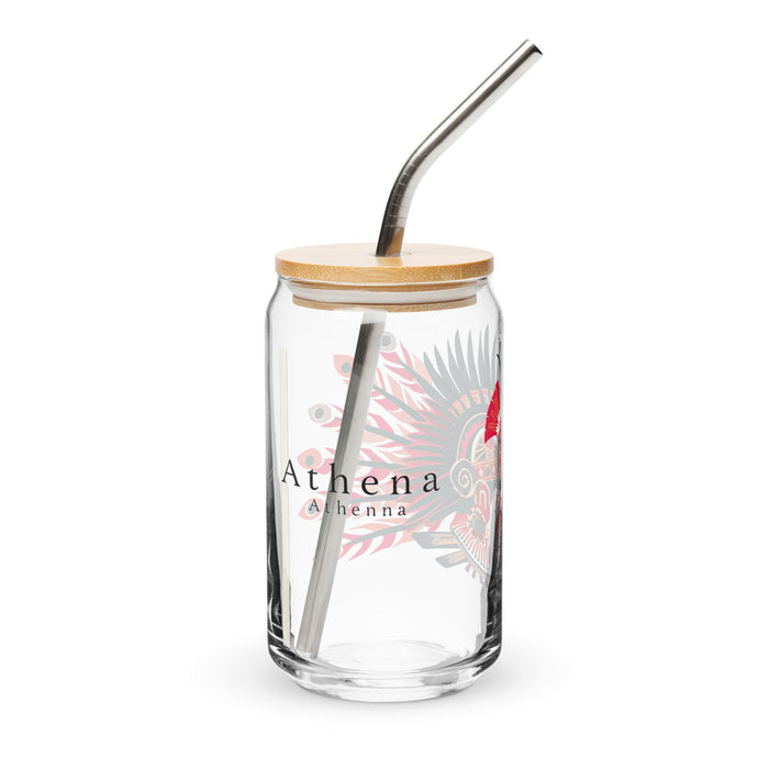 Athena Exclusive Name Art Piece Can - Shaped Glass Home Office Work Mexican Spanish Pride Gift Cup One - Of - A - Kind Calligraphy Glass | A4 - Mexicada