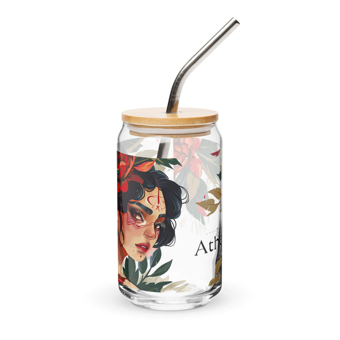 Athena Exclusive Name Art Piece Can-Shaped Glass Home Office Work Mexican Spanish Pride Gift Cup One-Of-A-Kind Calligraphy Glass | A6 Mexicada 16 oz With Lid & Straw