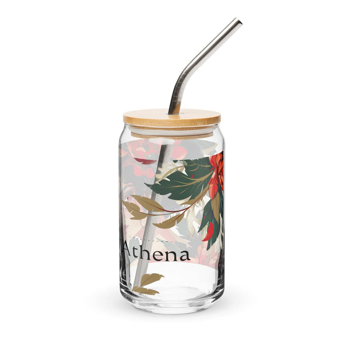 Athena Exclusive Name Art Piece Can-Shaped Glass Home Office Work Mexican Spanish Pride Gift Cup One-Of-A-Kind Calligraphy Glass | A6 Mexicada