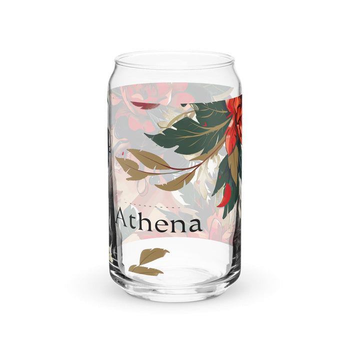 Athena Exclusive Name Art Piece Can-Shaped Glass Home Office Work Mexican Spanish Pride Gift Cup One-Of-A-Kind Calligraphy Glass | A6 Mexicada