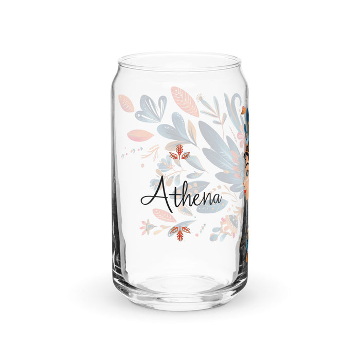 Athena Exclusive Name Art Piece Can - Shaped Glass Home Office Work Mexican Spanish Pride Gift Cup One - Of - A - Kind Calligraphy Glass | A8 - Mexicada