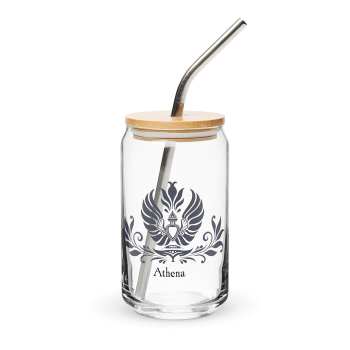 Athena Exclusive Name Art Piece Can - Shaped Glass Home Office Work Mexican Spanish Pride Gift Cup One - Of - A - Kind Calligraphy Glass | A9 - Mexicada