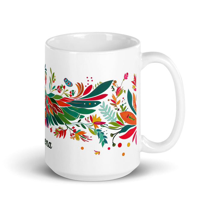 Athena Exclusive Name Art Piece Home Office Work Coffee Mug Mexican Spanish Pride Gift Cup One - Of - A - Kind Calligraphy White Glossy Mug | A1 - Mexicada