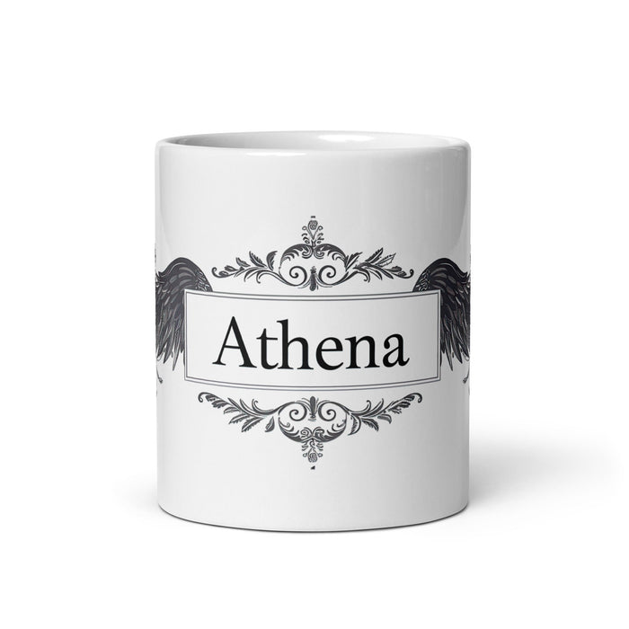 Athena Exclusive Name Art Piece Home Office Work Coffee Mug Mexican Spanish Pride Gift Cup One - Of - A - Kind Calligraphy White Glossy Mug | A10 - Mexicada